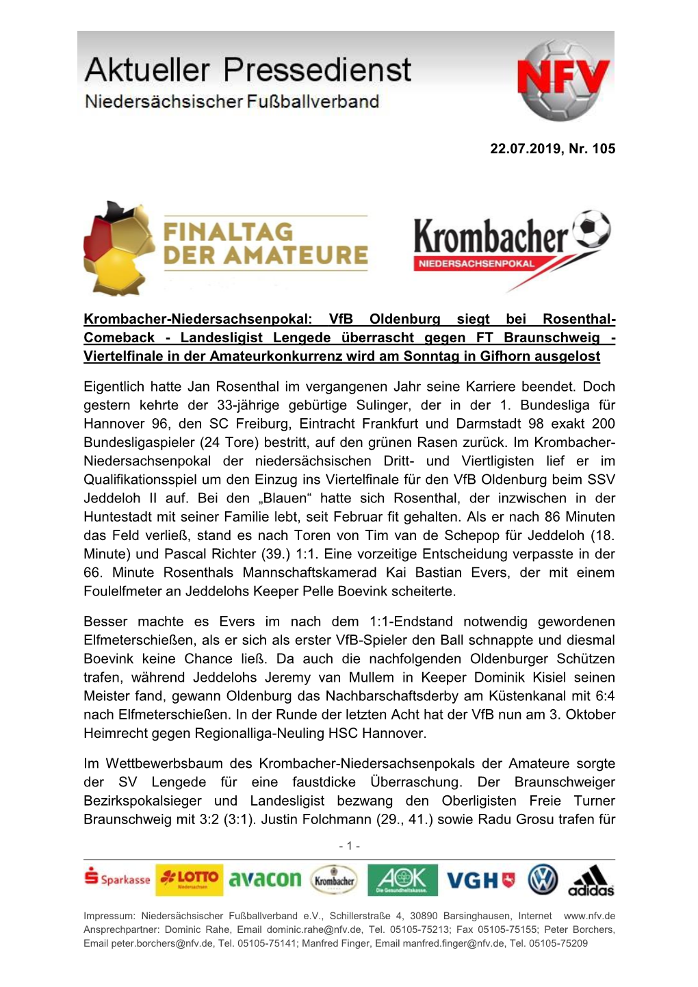 22.07.2019, Nr. 105 Krombacher-Niedersachsenpokal