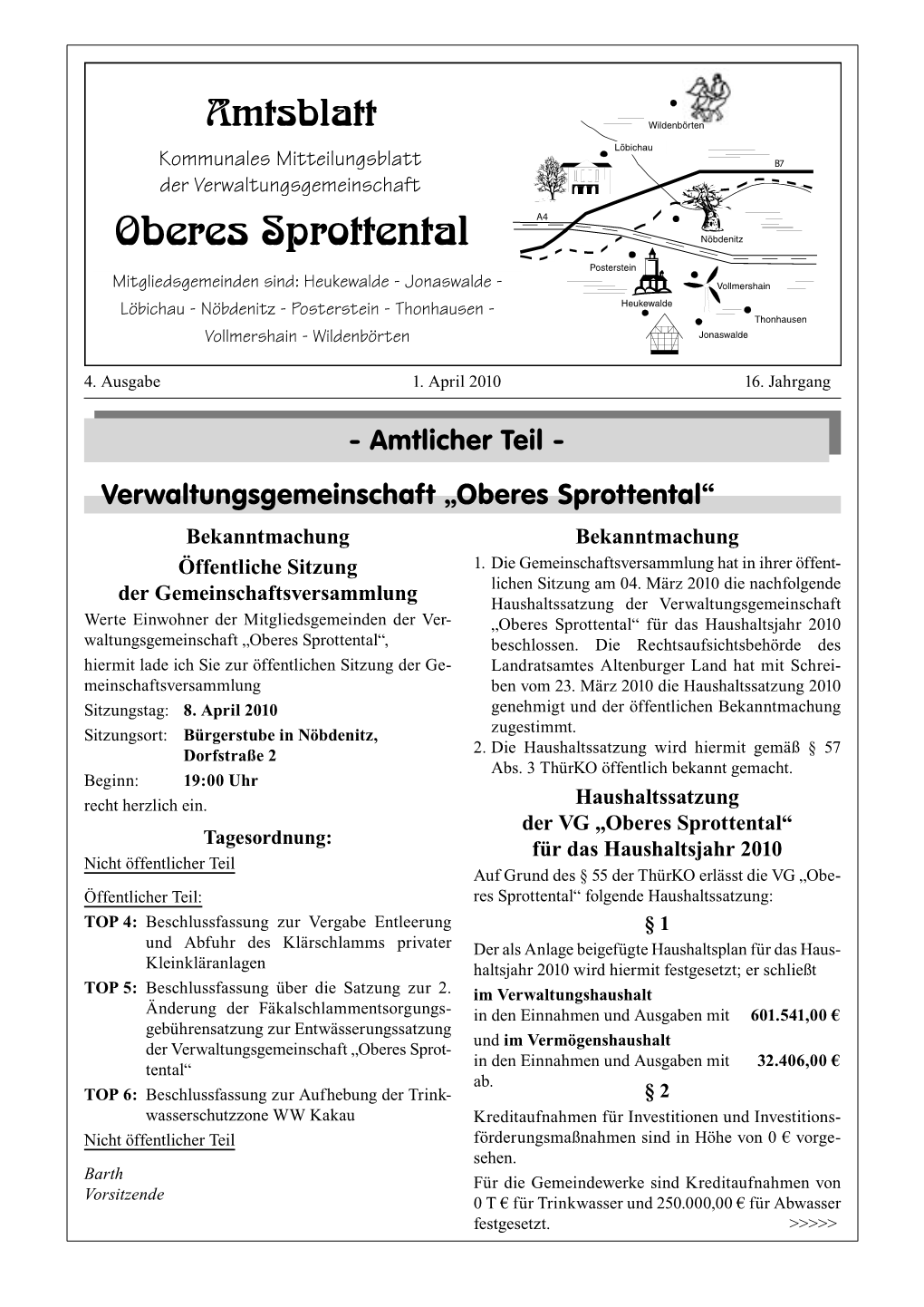 Amtsblatt Nr. 4A / 2010