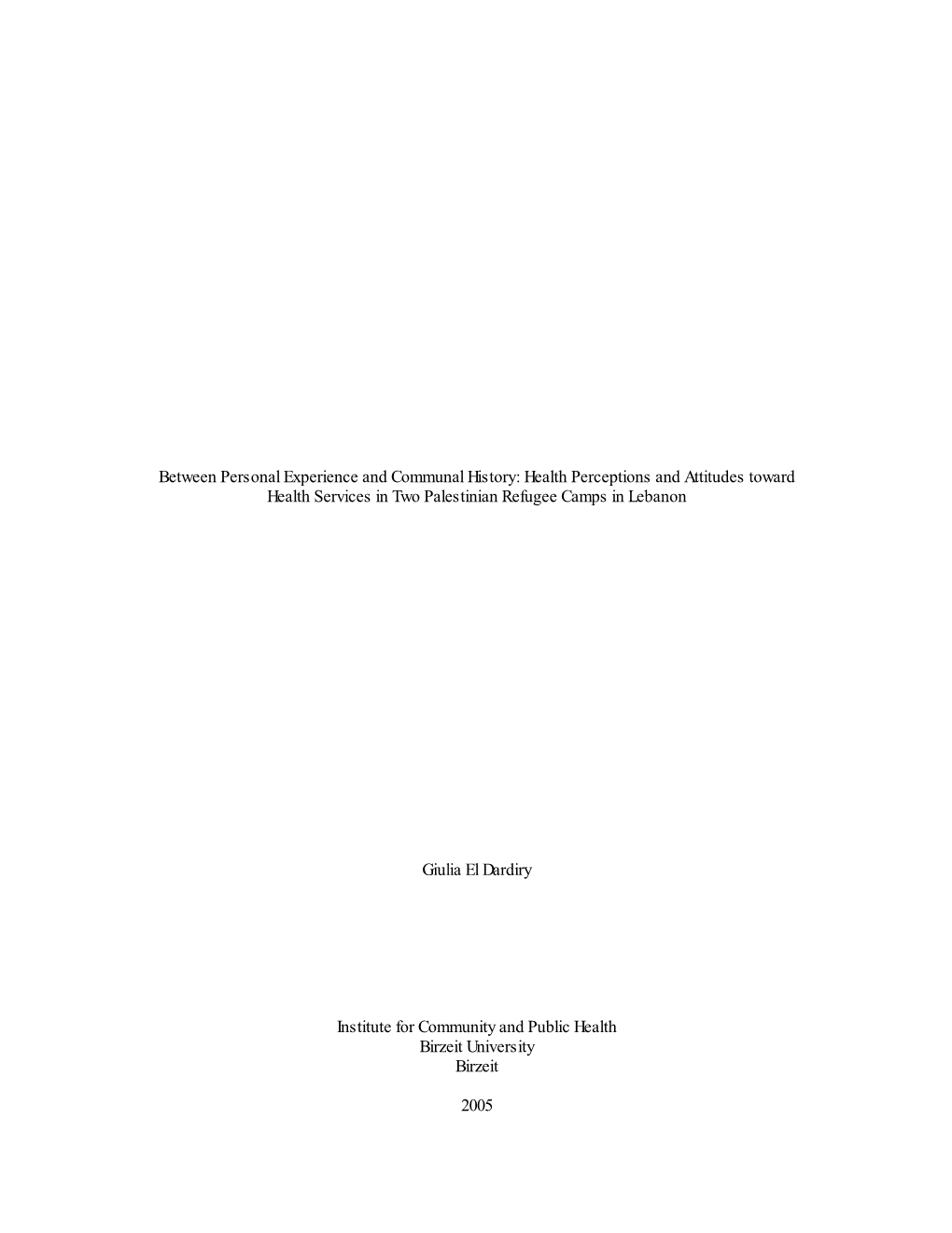 2005- Palestinian Refugees in Lebanon Camps.Pdf