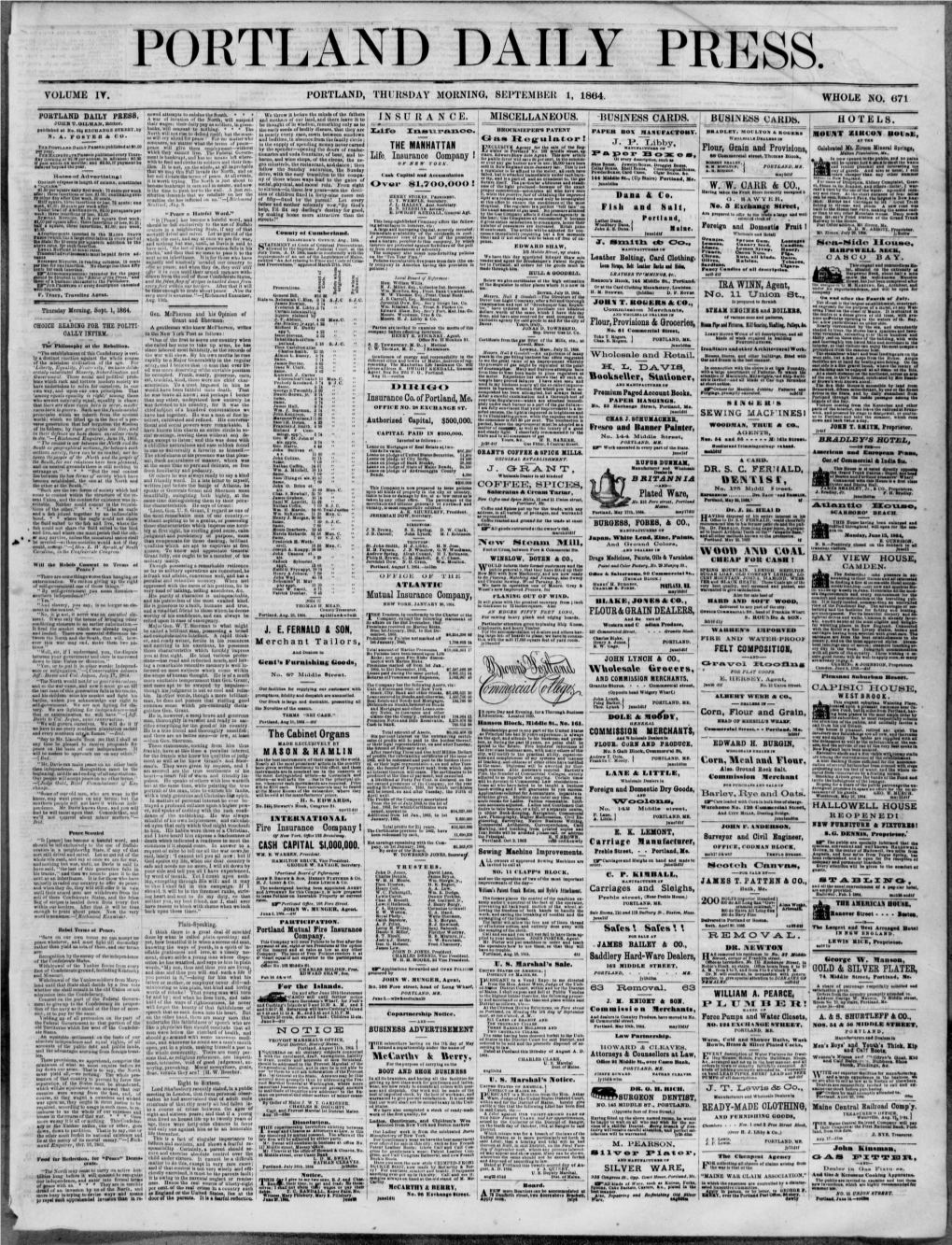 Portland Daily Press: September 01,1864