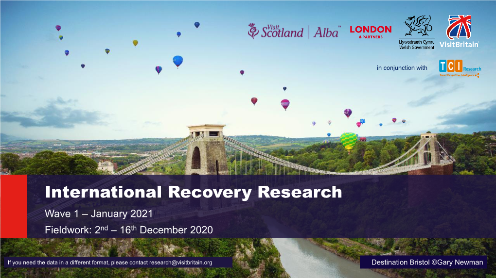 International Recovery Research Wave 1 – January 2021 Fieldwork: 2Nd – 16Th December 2020