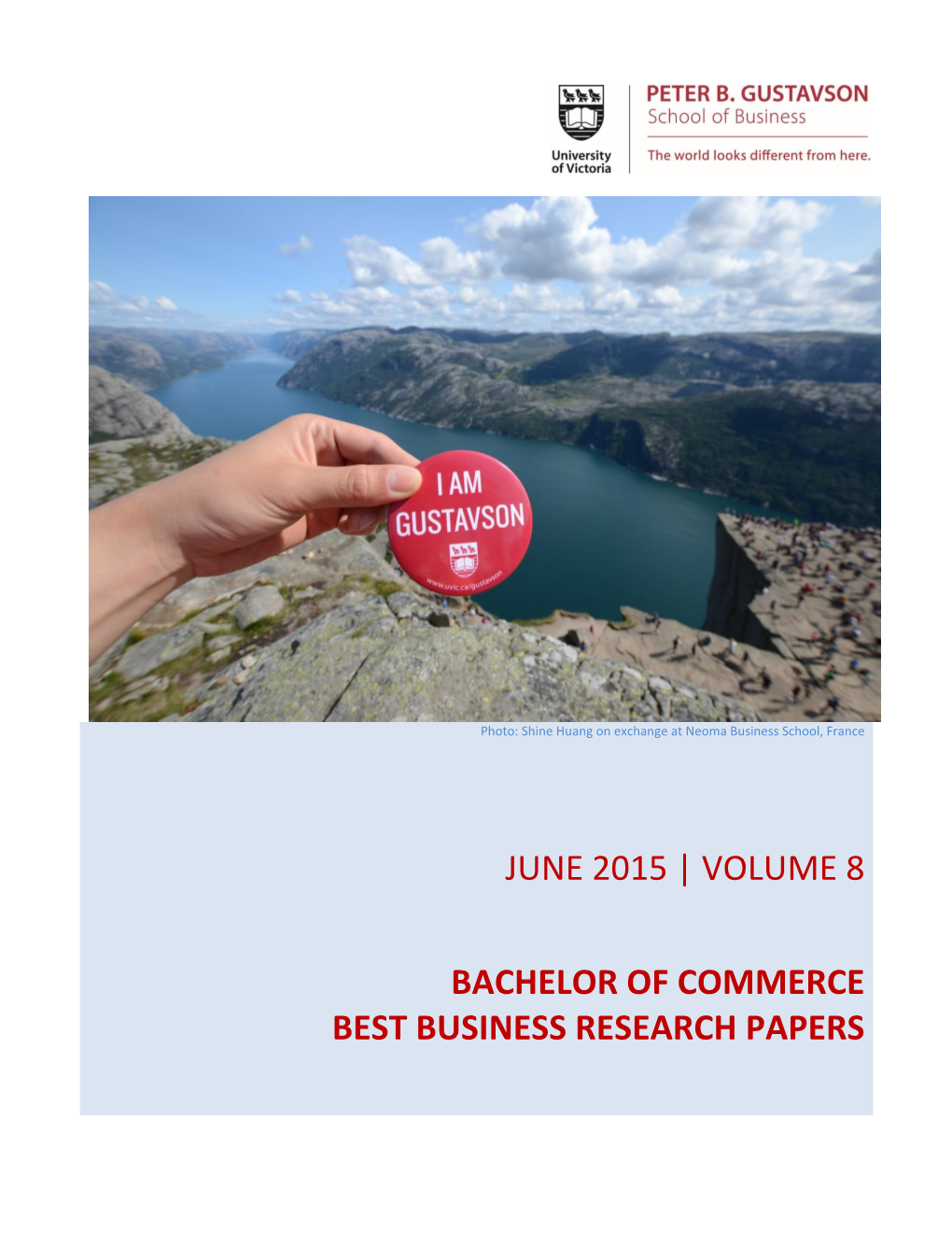June 2015 | Volume 8 Bachelor of Commerce Best Business