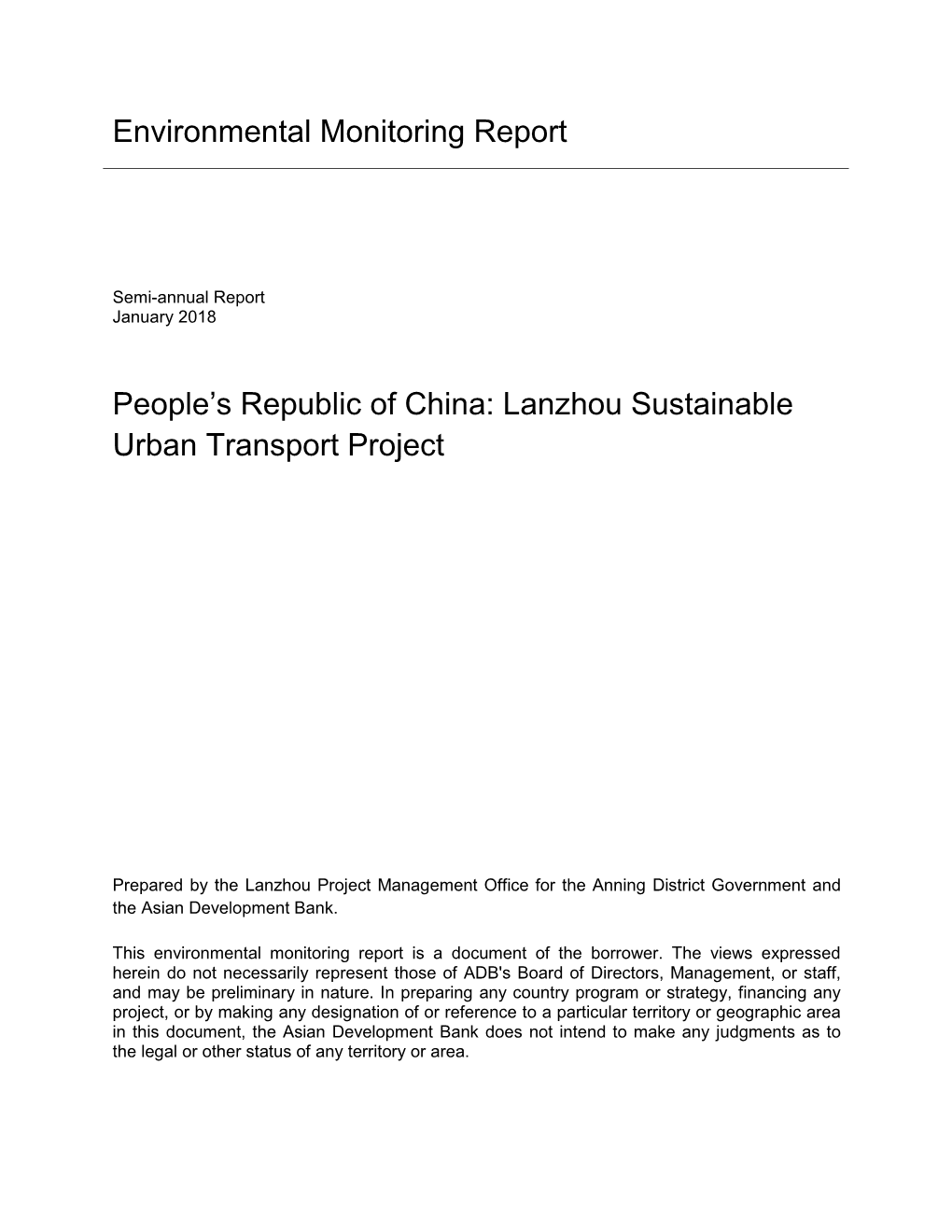 Lanzhou Sustainable Urban Transport Project