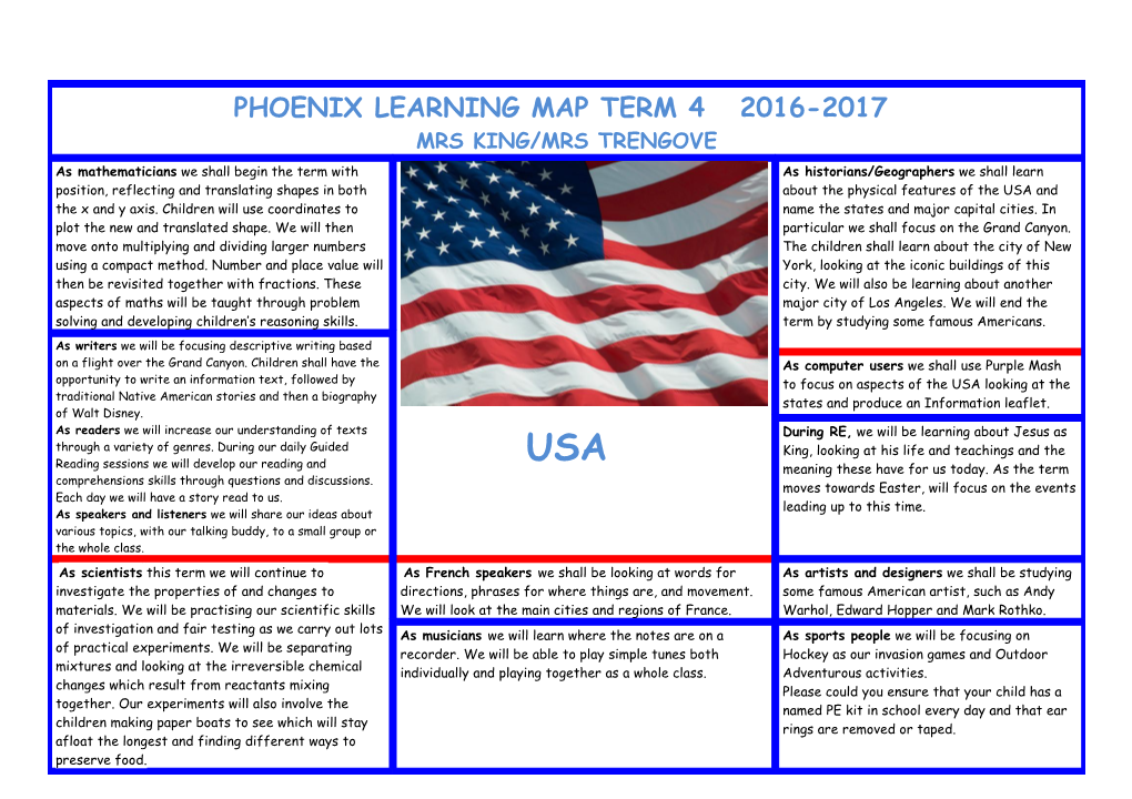 Phoenix Learning Map TERM 4 2016-2017