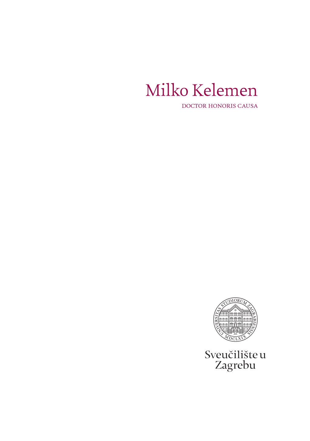 Milko Kelemen Doctor Honoris Causa Profesor Milko Kelemen Curriculum Vitae