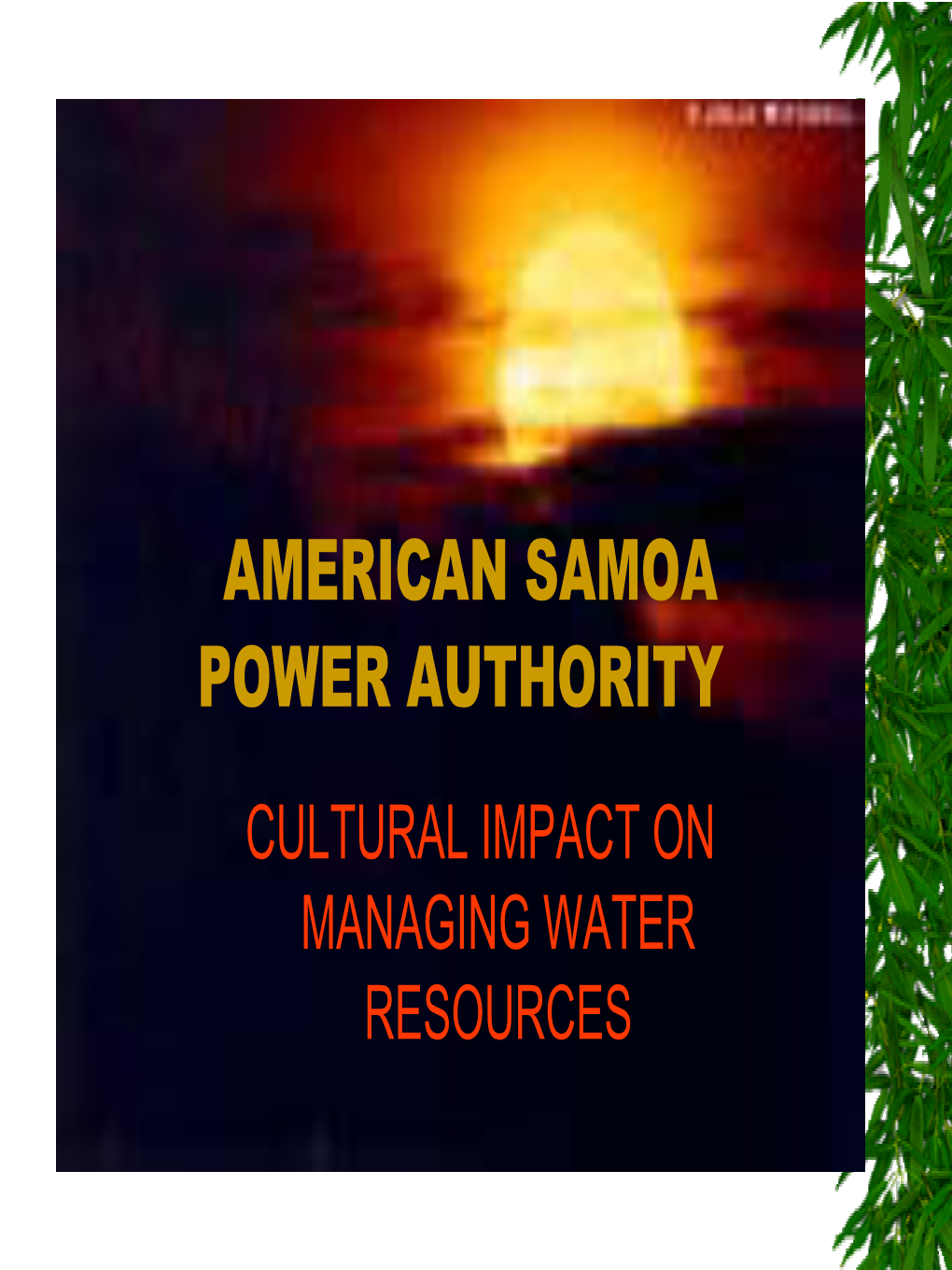 Managing Water Resources in American Samoa