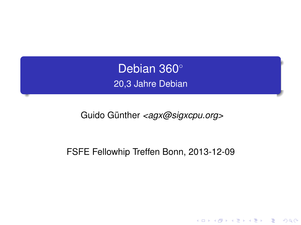 Debian 360◦ 20,3 Jahre Debian