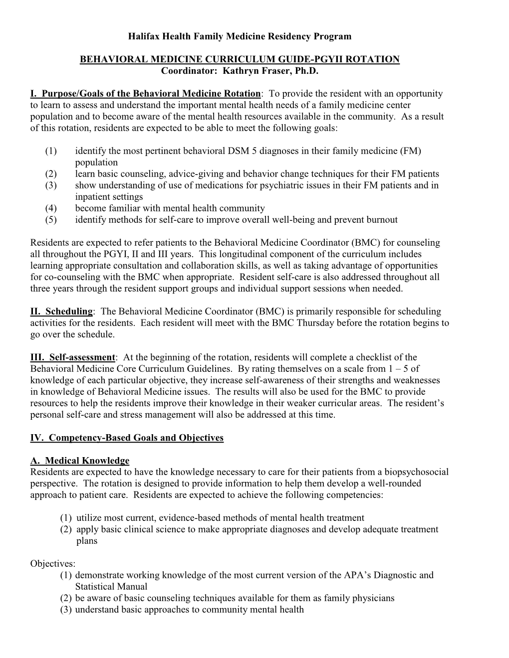 Daytona Behavioral Medicine Curriculum Revised June 2020.Pdf