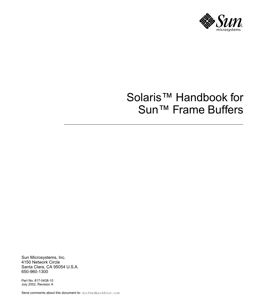 Solaris Handbook for Sun Frame Buffers