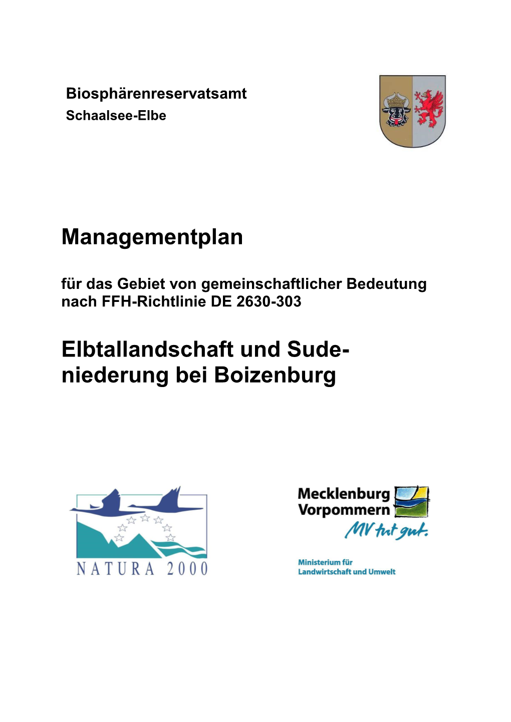 Managementplan Elbtallandschaft Und Sude- Niederung Bei Boizenburg