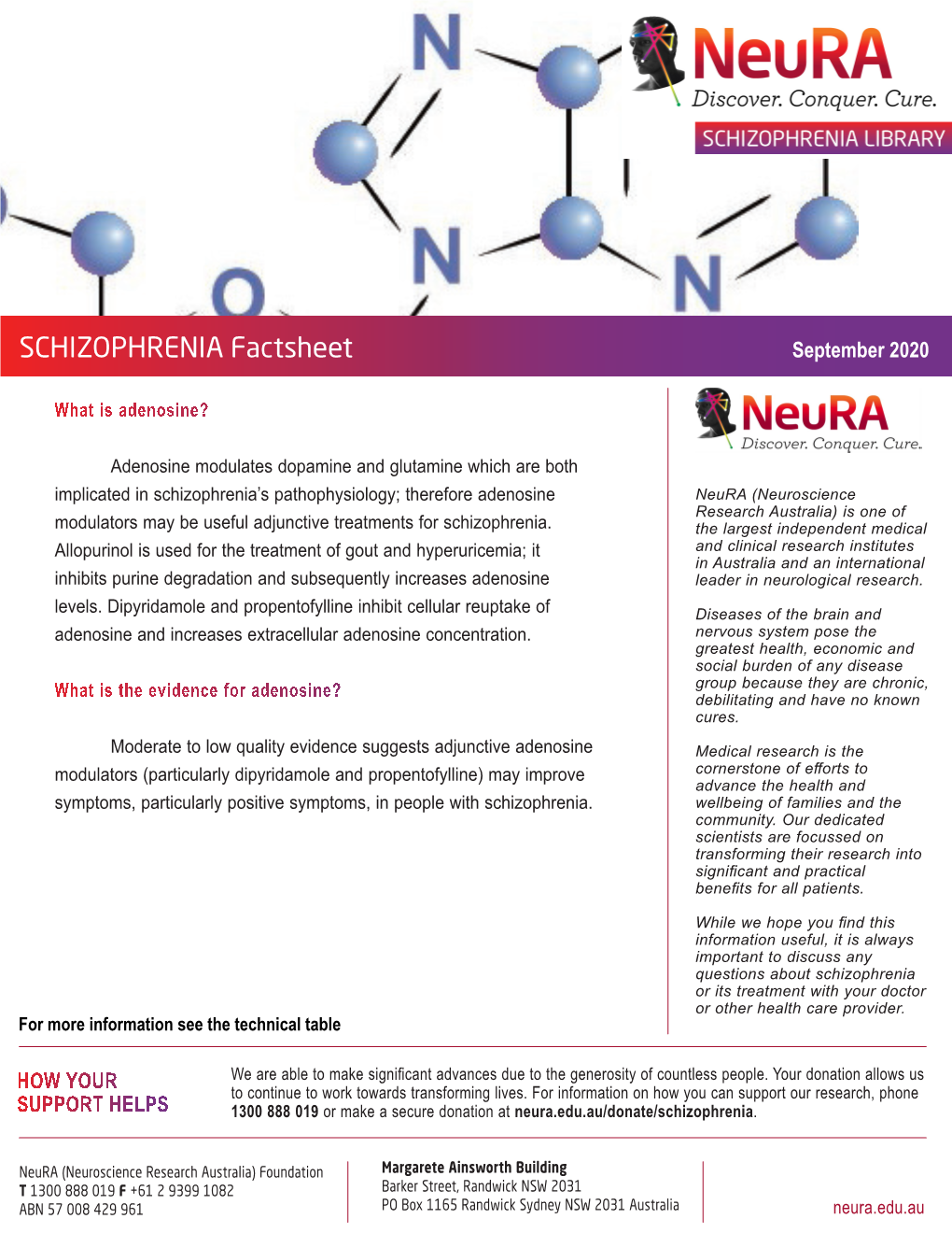 SCHIZOPHRENIA Factsheet September 2020