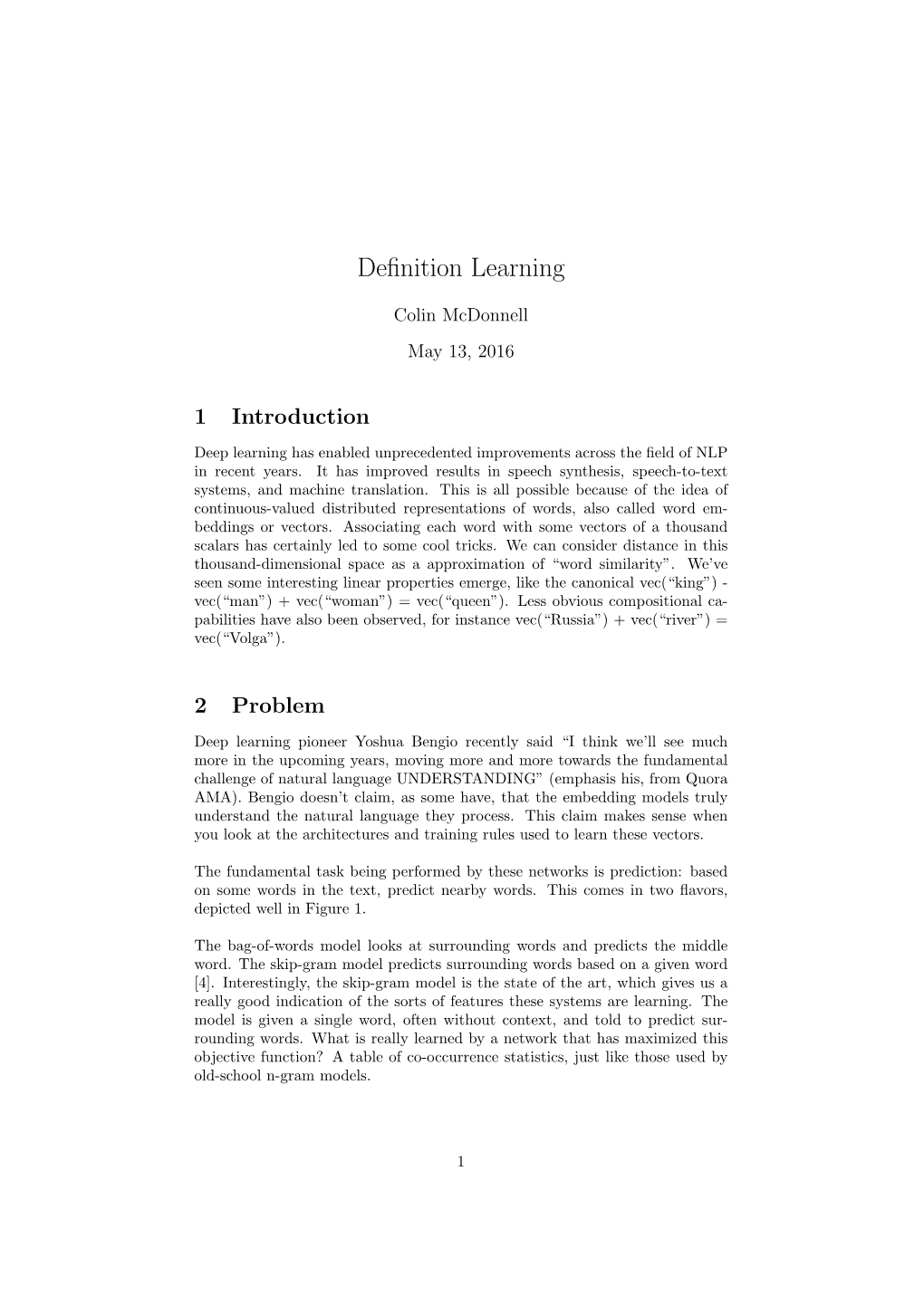 Definition Learning