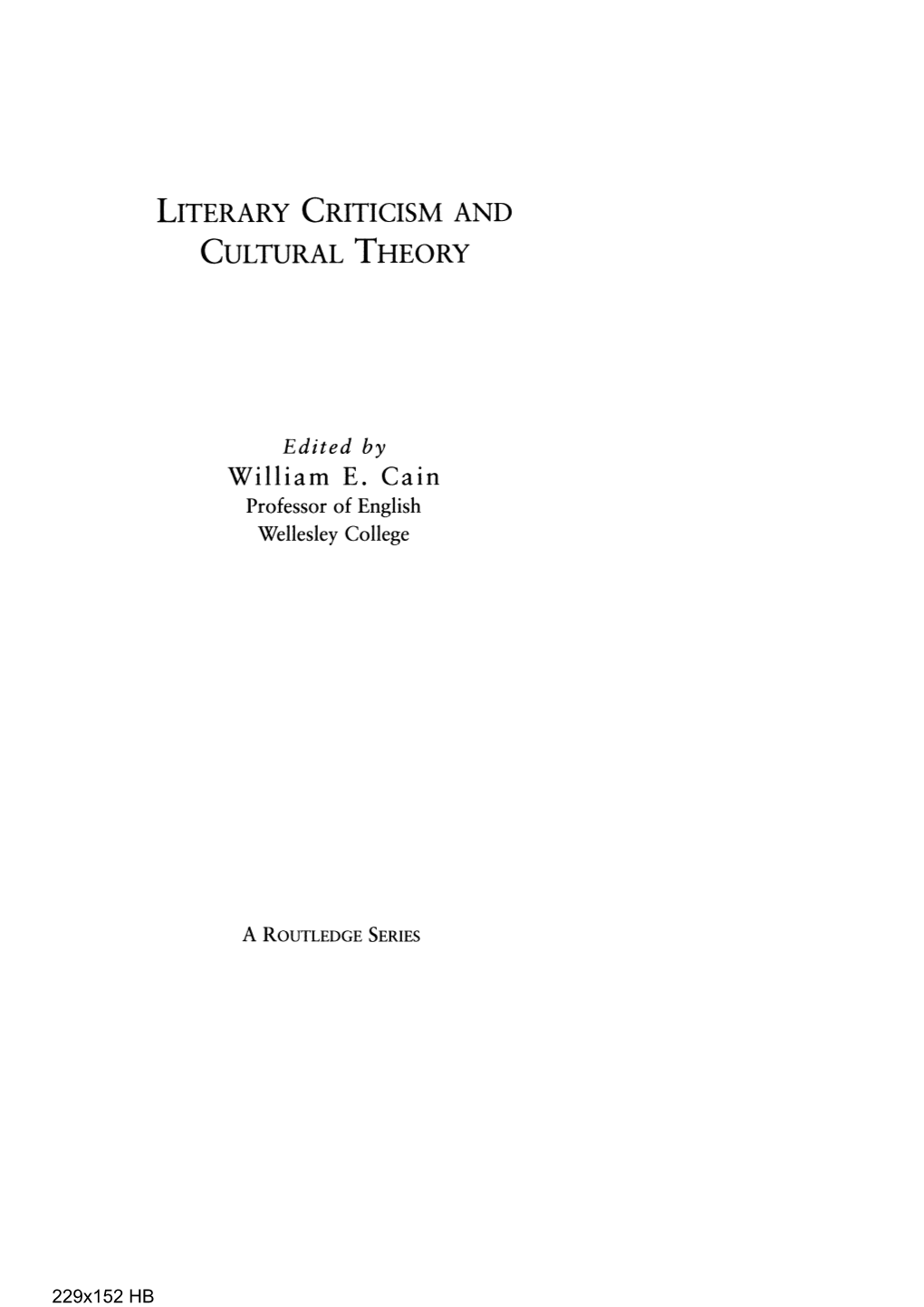 Literary Criticism and Cultural Theory