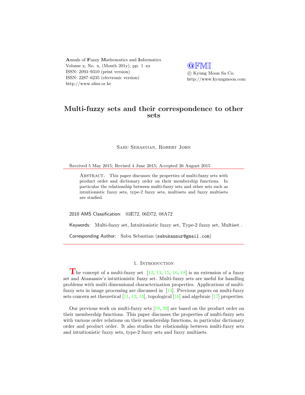 Multi-Fuzzy Sets and Their Correspondence to Other Sets