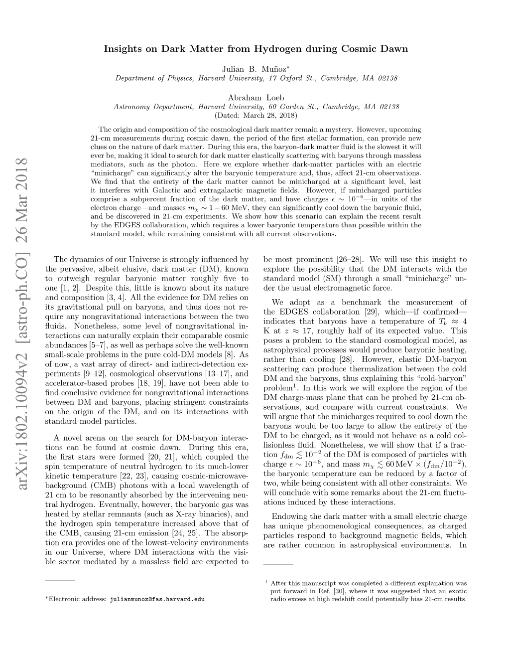 Insights on Dark Matter from Hydrogen During Cosmic Dawn