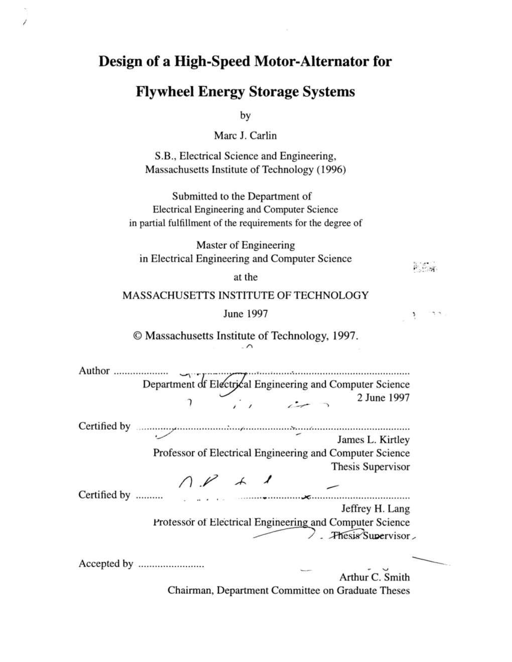 Design of a High-Speed Motor-Alternator for Flywheel Energy Storage Systems