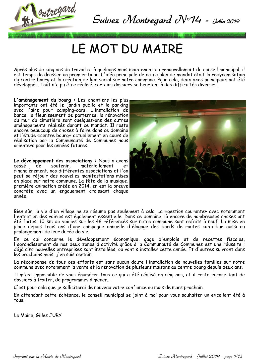 Bulletin Municipal Montregard Juillet 2019