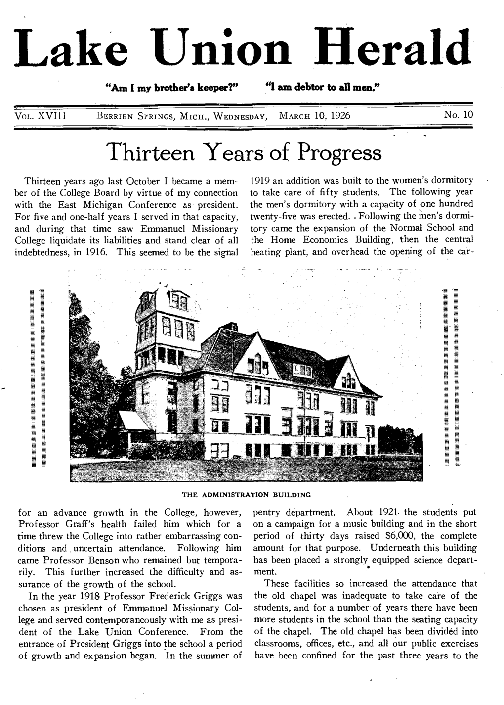 Lake Union Herald for 1926