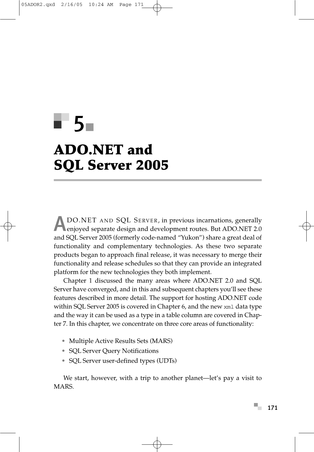 ADO.NET and SQL Server 2005
