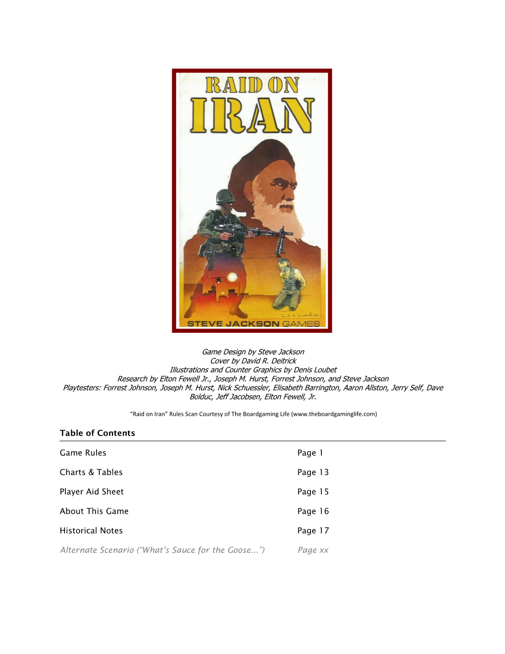 Raid on Iran” Rules Scan Courtesy of the Boardgaming Life (