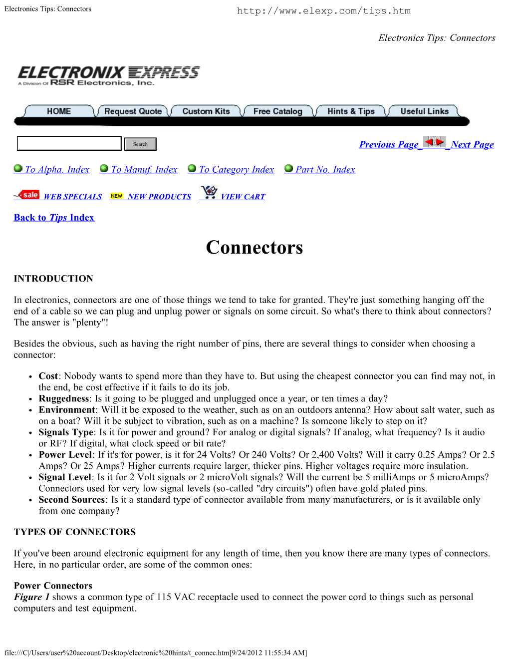 Electronics Tips: Connectors