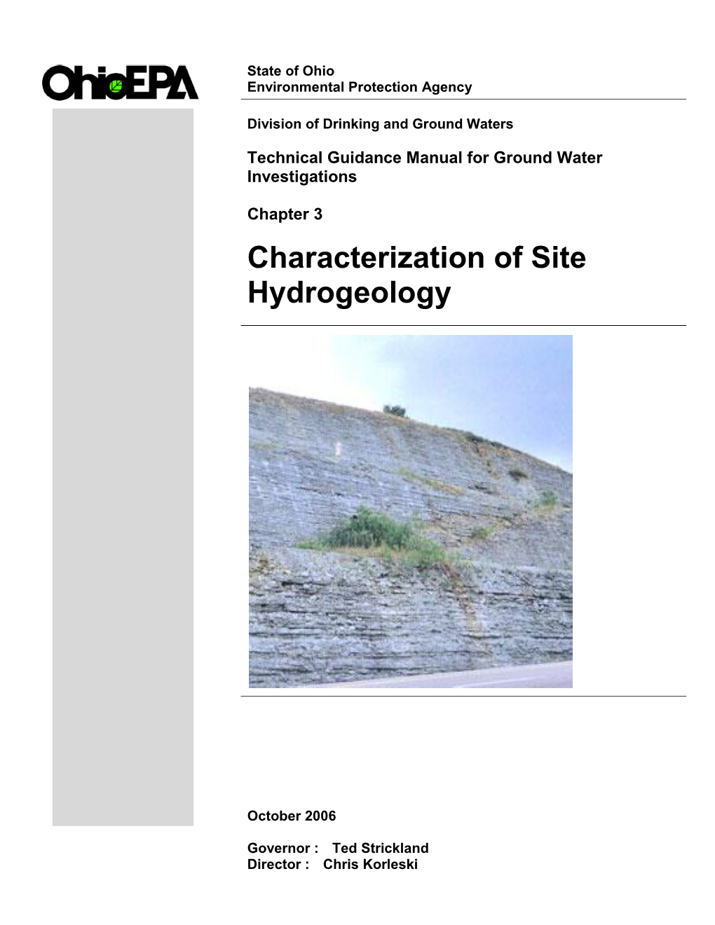 Characterization of Site Hydrogeology