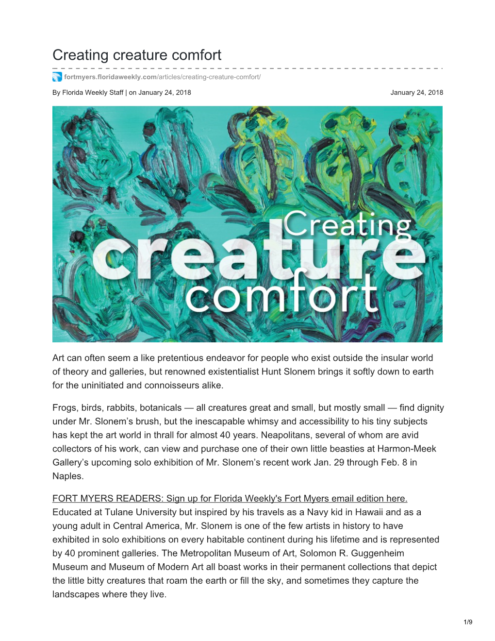 Creating Creature Comfort