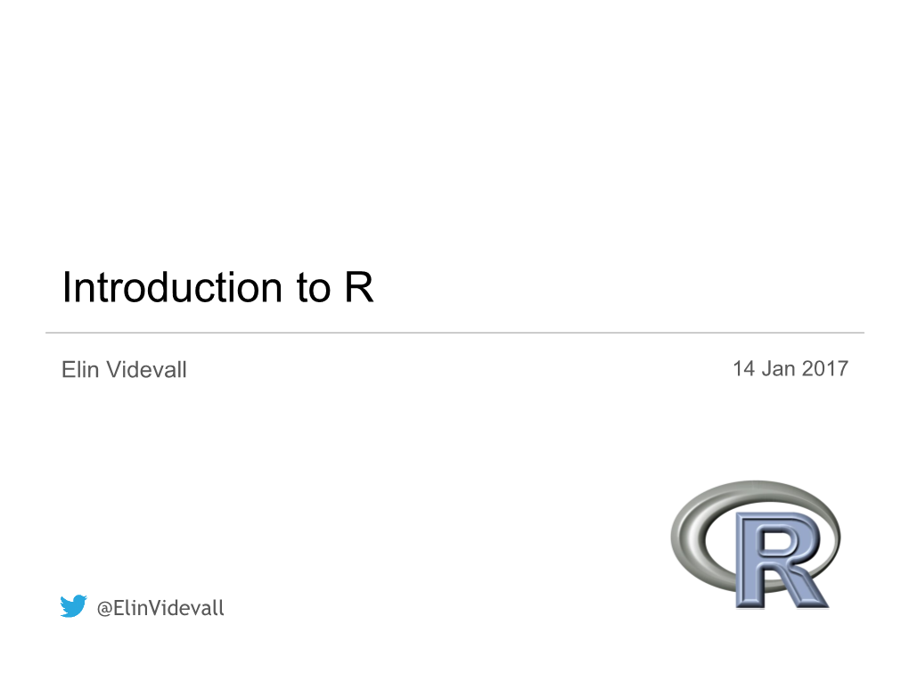 An Introduction to R (Long!)