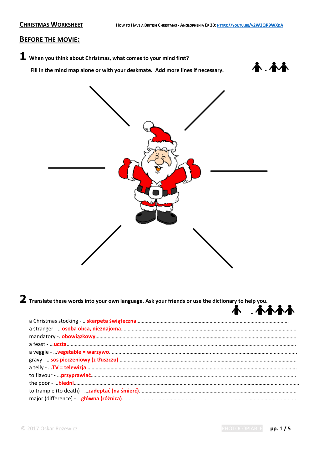 Christmas Carol – Teacher’S Answer Key