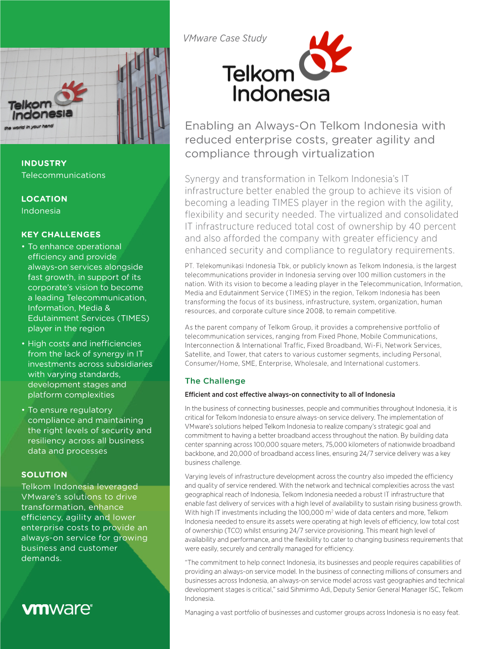 Enabling an Always-On Telkom Indonesia with Reduced Enterprise