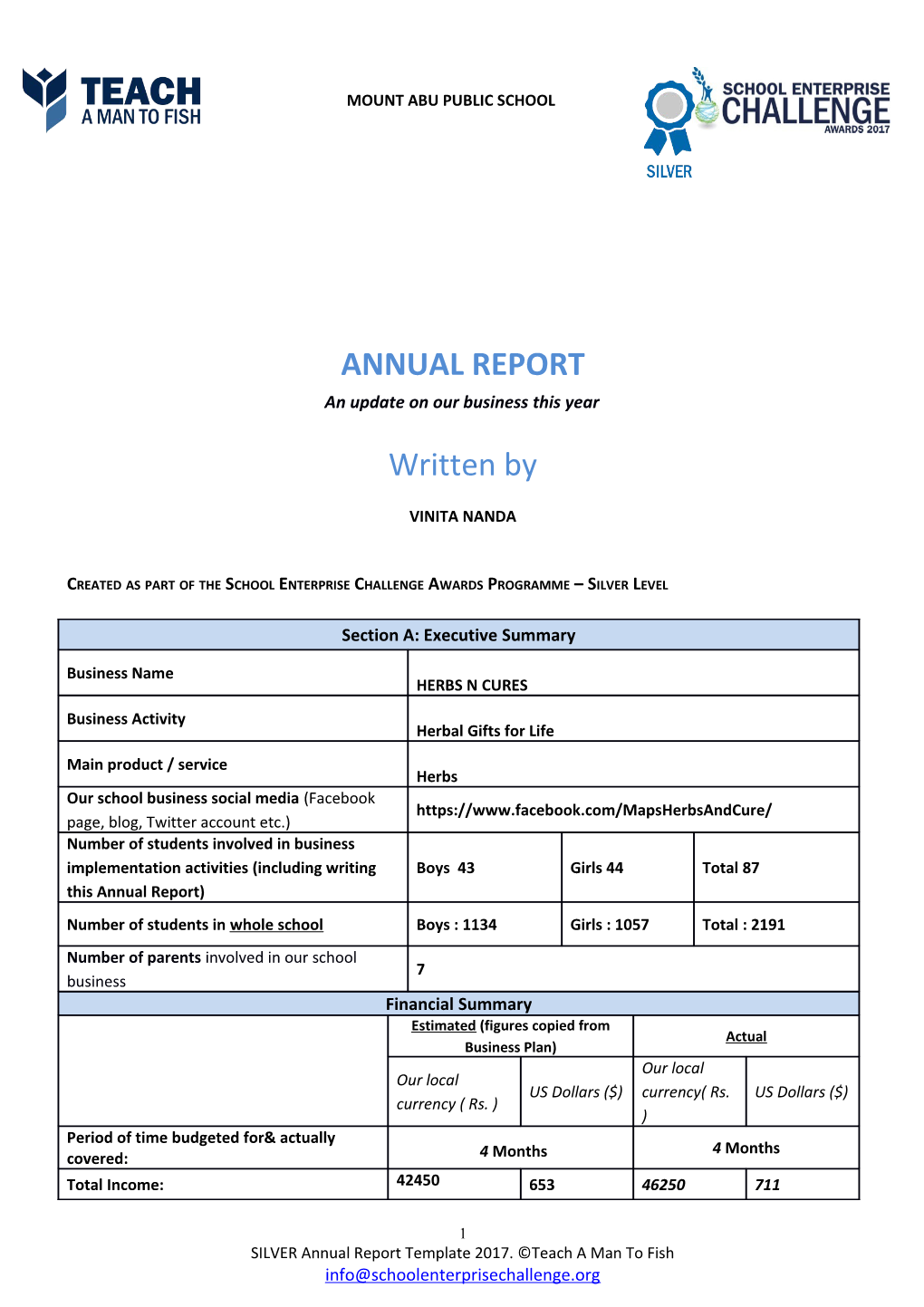 School Enterprise Challenge Business Idea Template s1