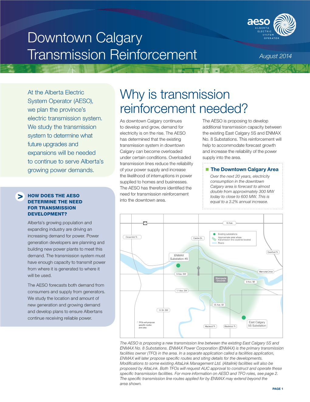 Downtown Calgary Transmission Reinforcement Newsletter
