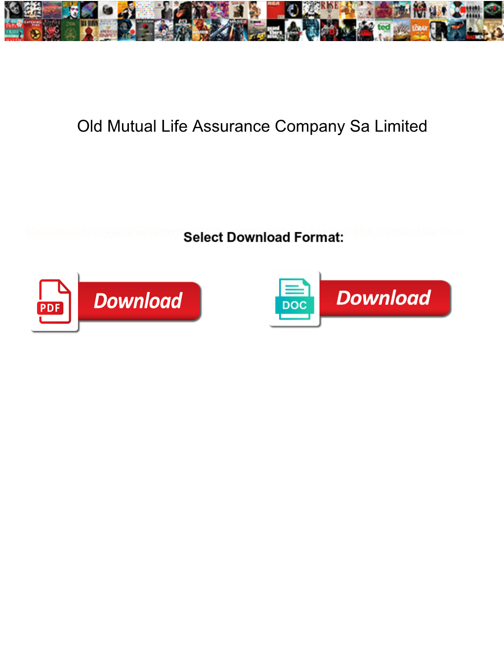 Old Mutual Life Assurance Company Sa Limited