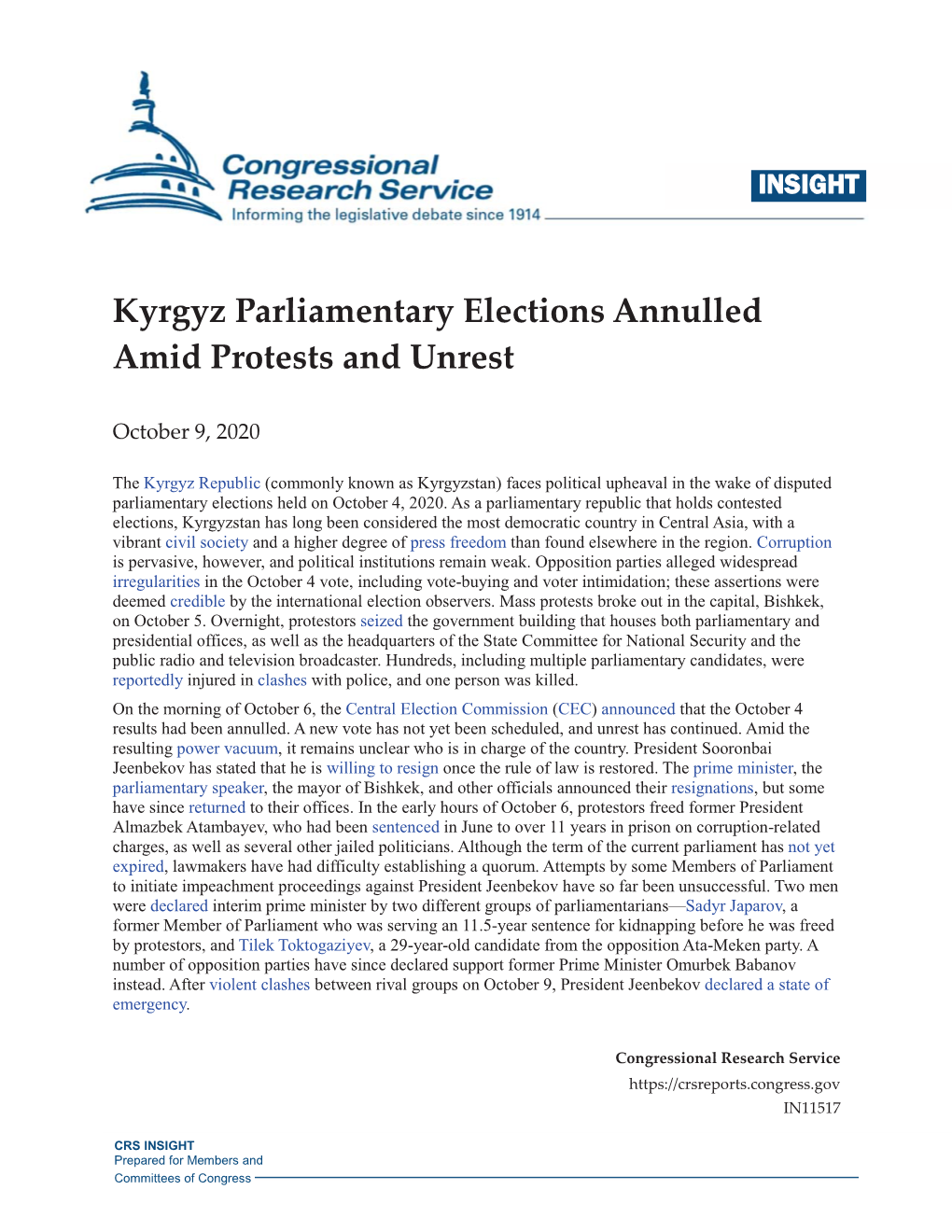 Kyrgyz Parliamentary Elections Annulled Amid Protests and Unrest