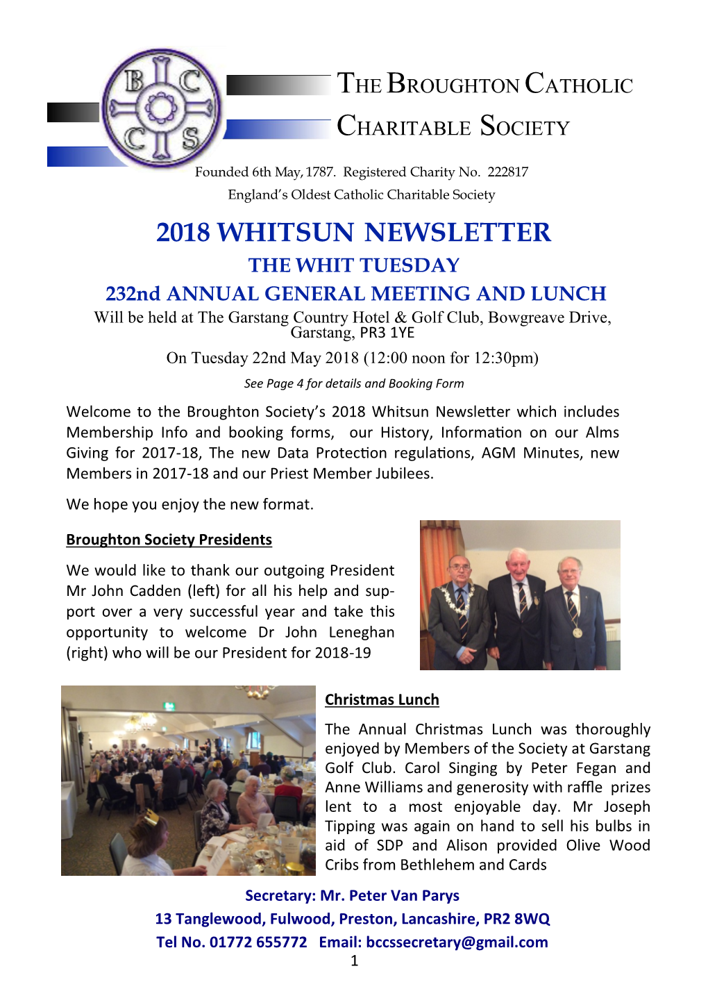 2018 Whitsun Newsletter