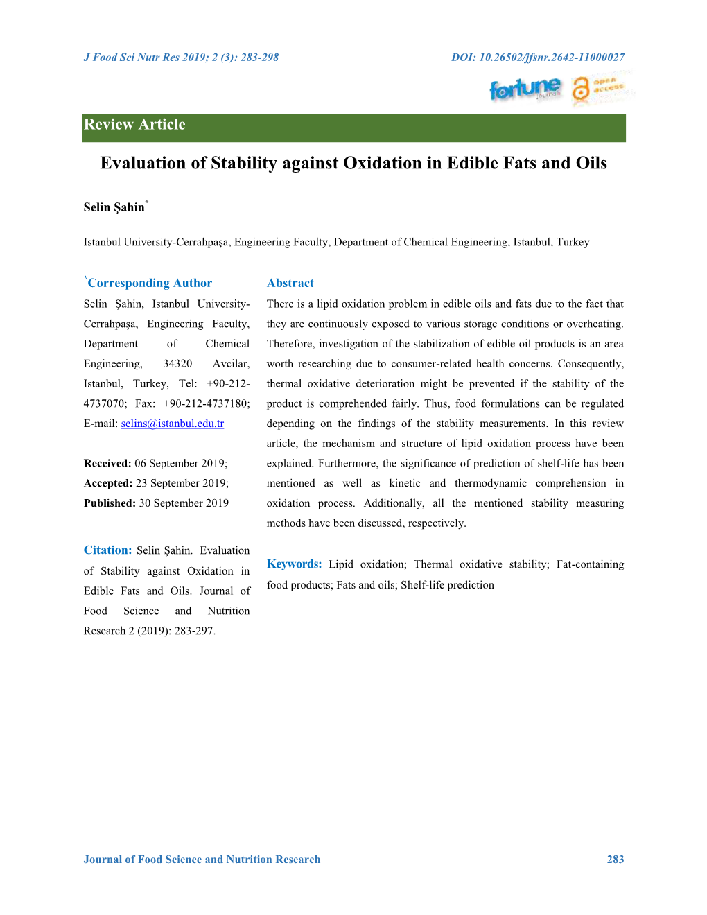 Evaluation of Stability Against Oxidation in Edible Fats and Oils