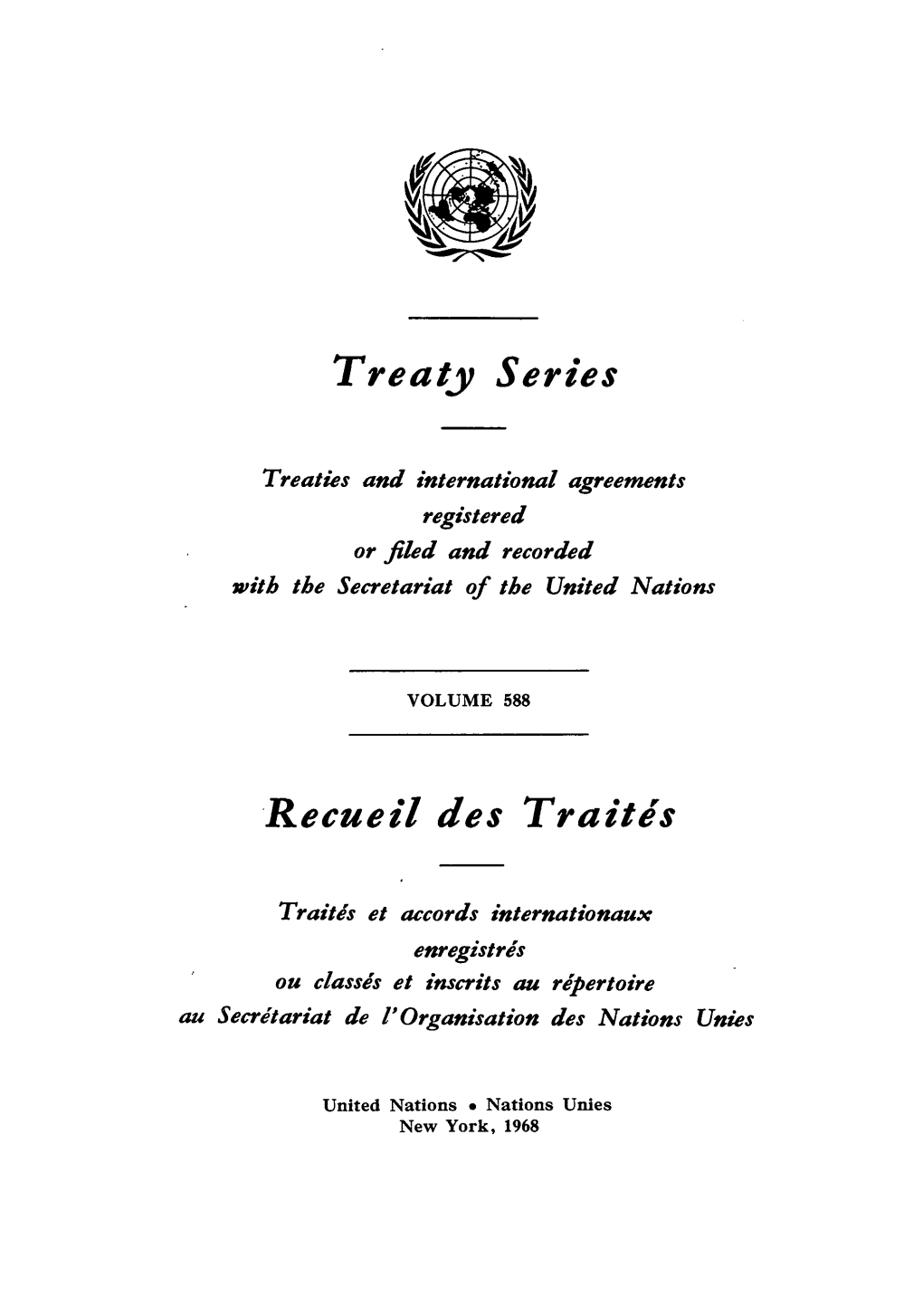 Treaty Series Recueil Des Traitds