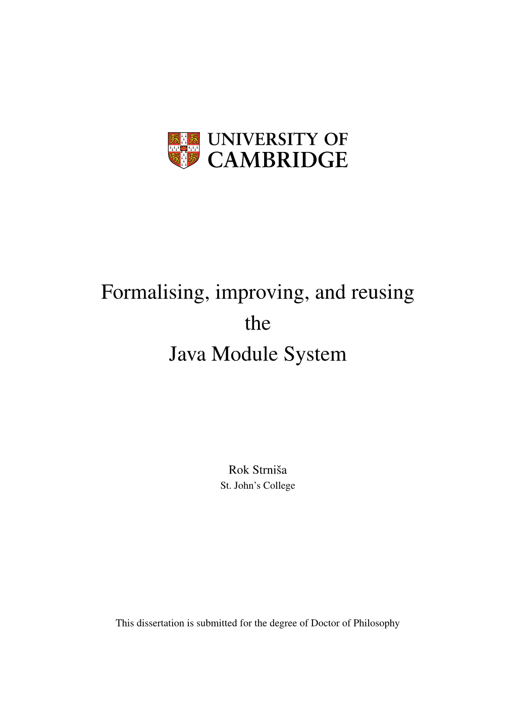 Formalising, Improving, and Reusing the Java Module System