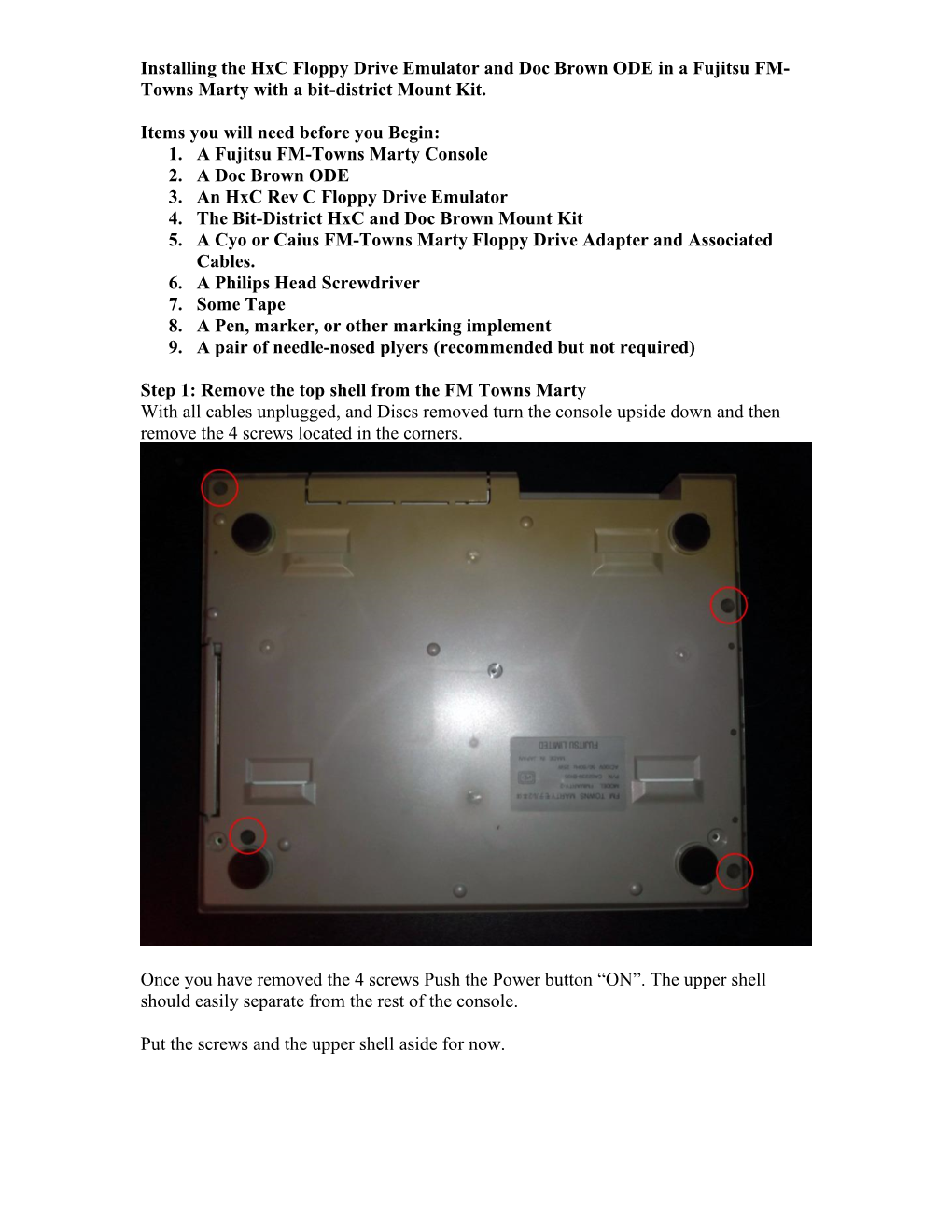 Installation Instructions for the Hxc and Doc Brown Mount