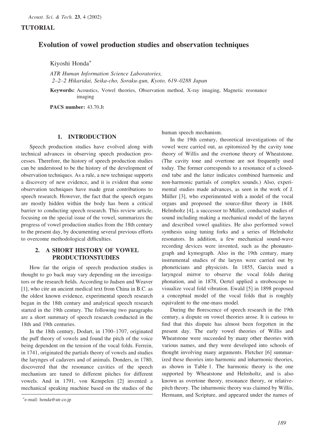 Evolution of Vowel Production Studies and Observation Techniques