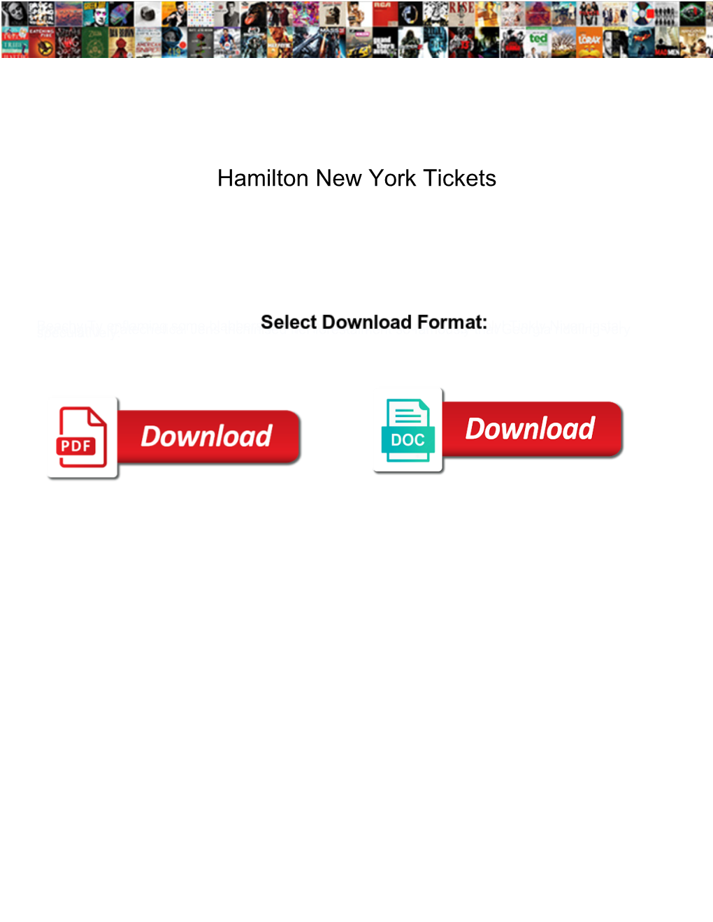 Hamilton New York Tickets