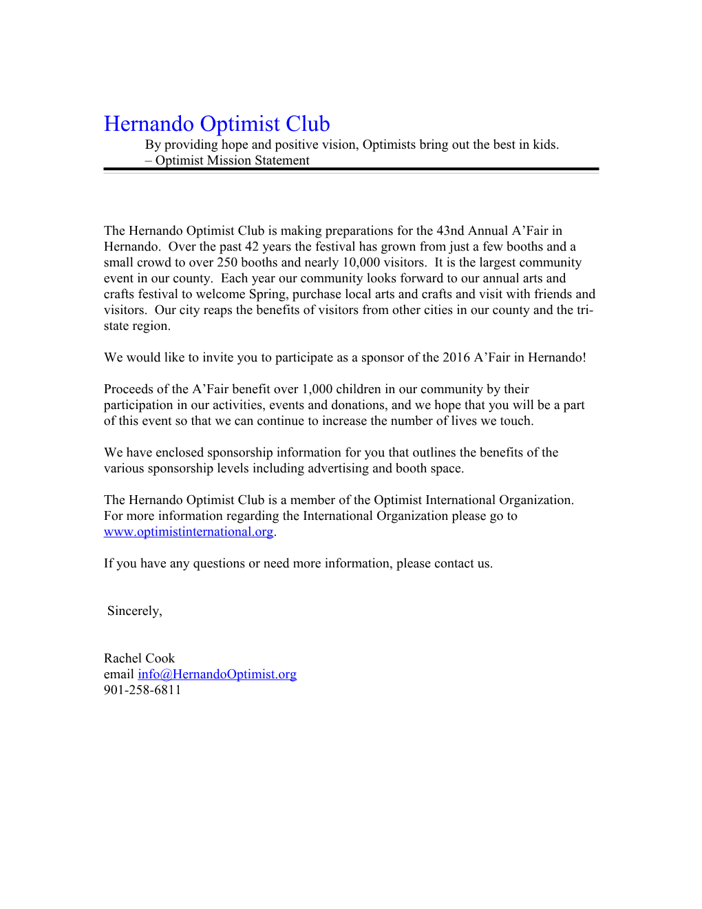 Hernando Optimist Club