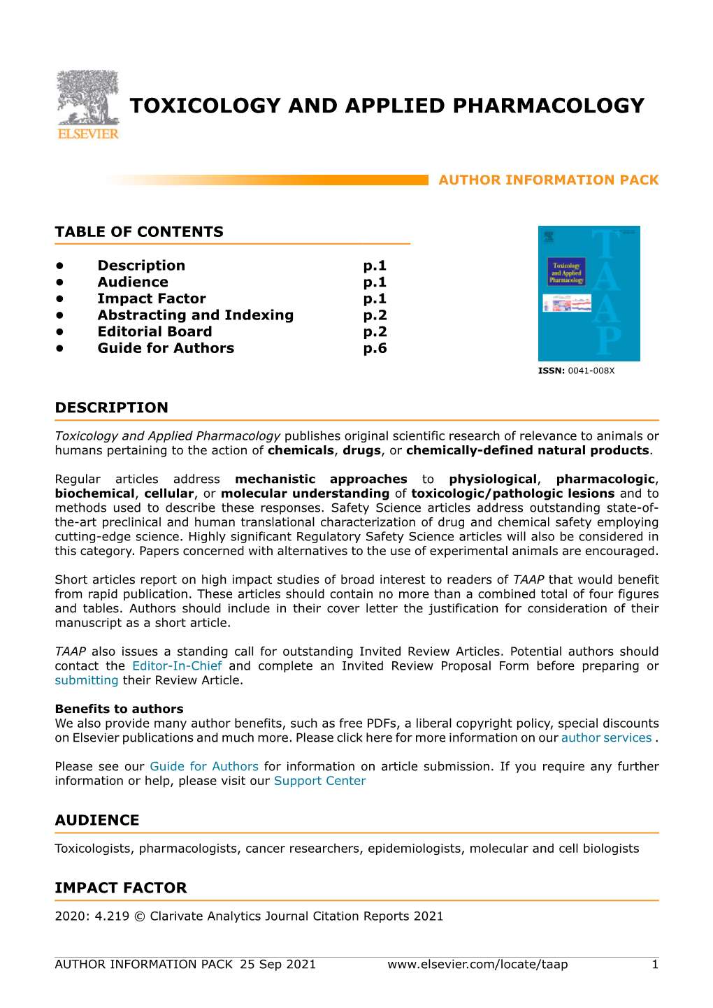 Toxicology and Applied Pharmacology