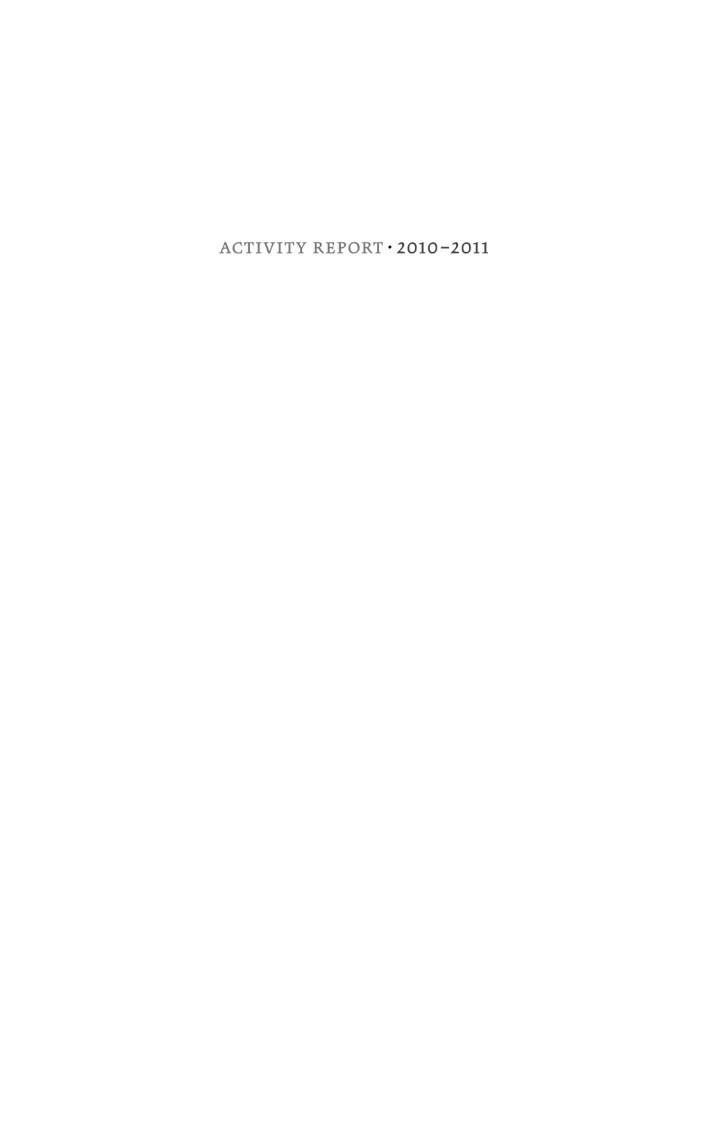 Activity Report · 2010–2011