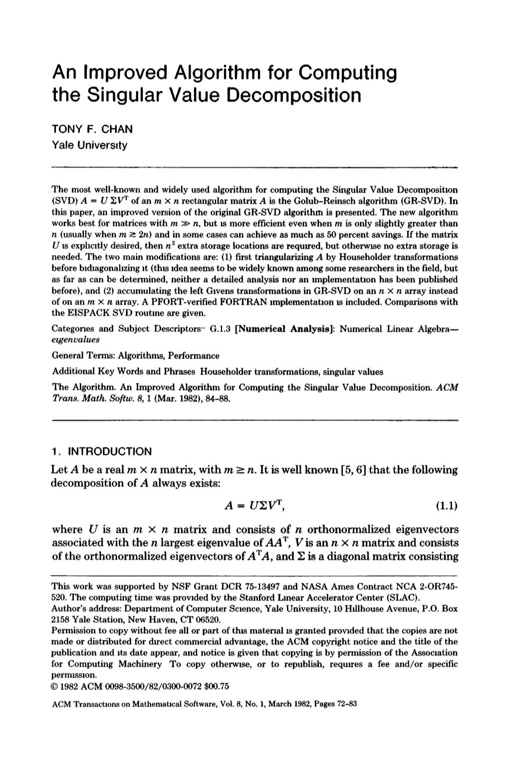 An Improved Algorithm for Computing the Singular Value Decomposition