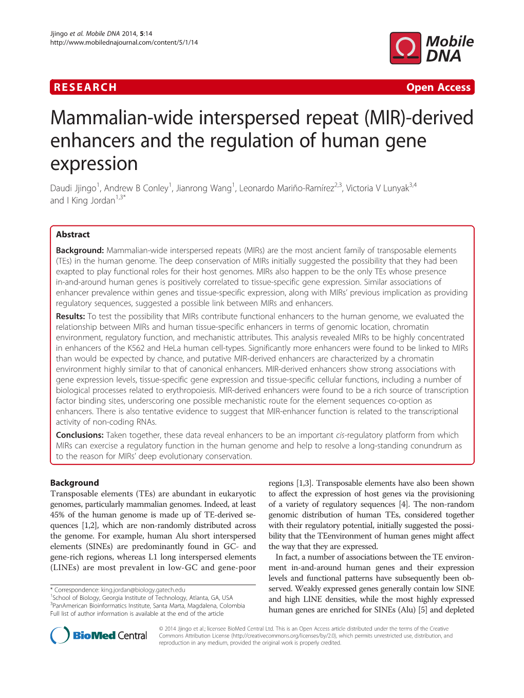 Derived Enhancers and the Regulation of Human Gene Expression