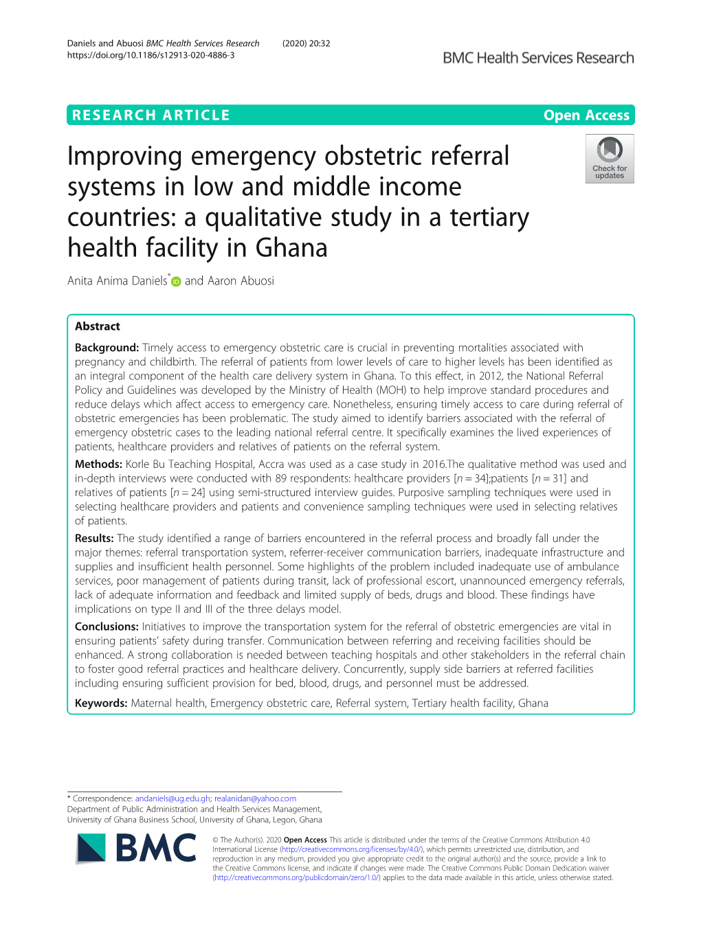 Improving Emergency Obstetric Referral