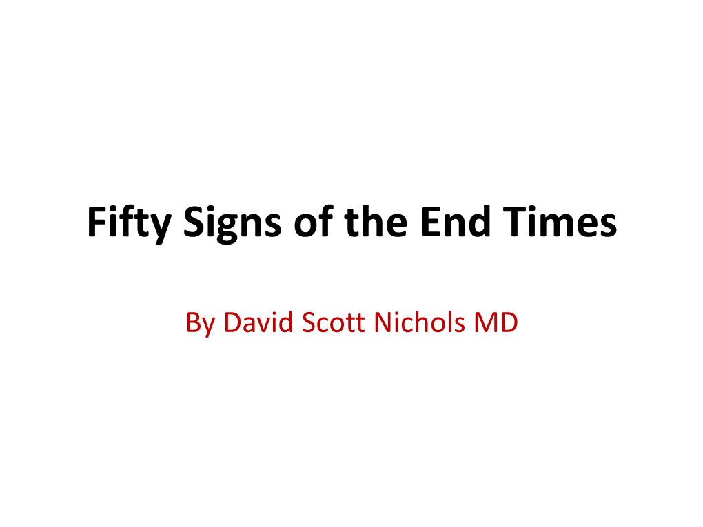 Fifty Signs of the End Times