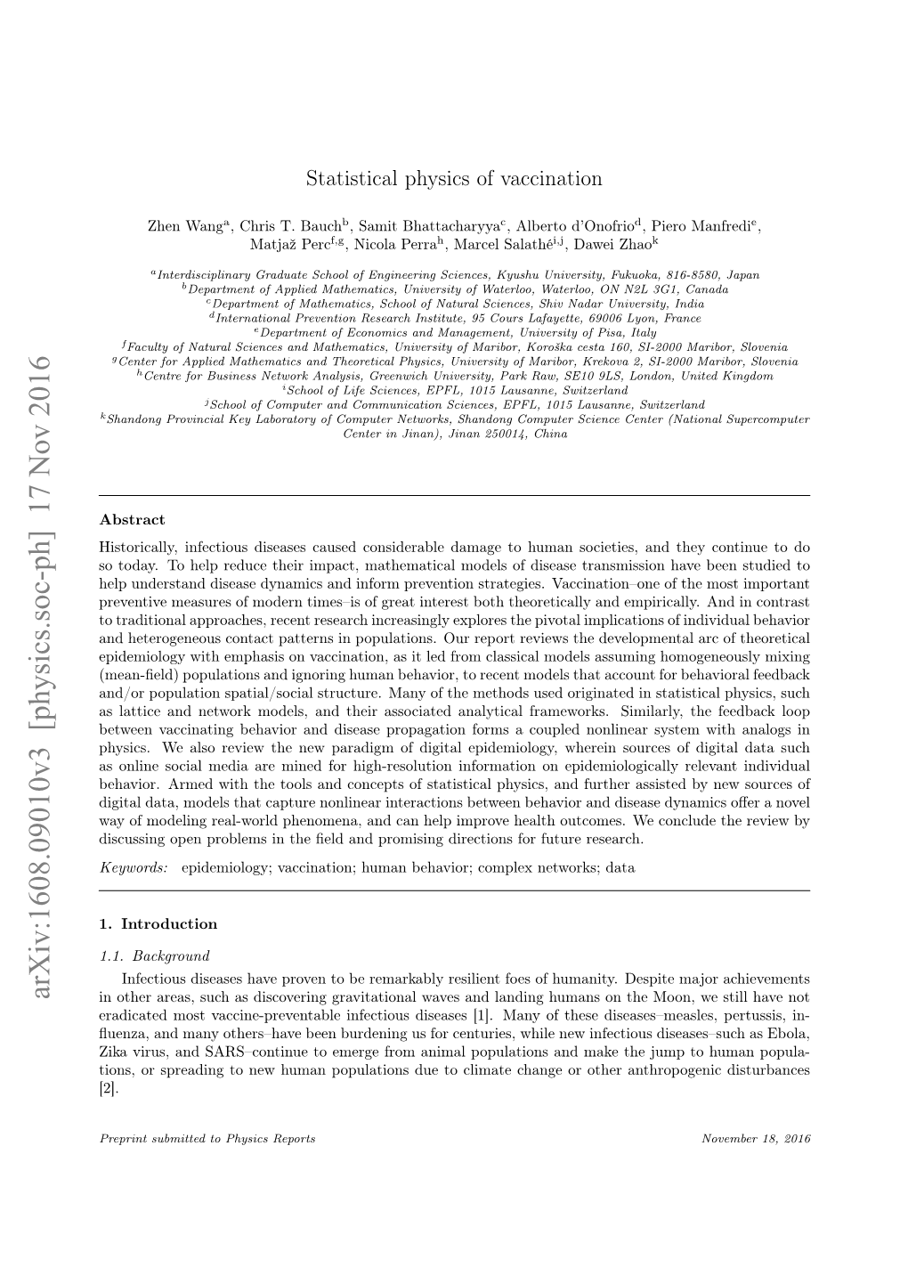 Arxiv:1608.09010V3 [Physics.Soc-Ph] 17 Nov 2016