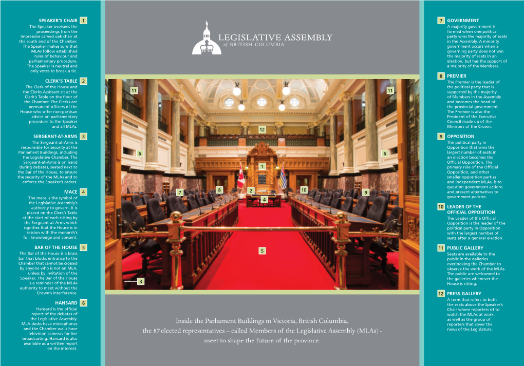 Inside the Parliament Buildings in Victoria, British Columbia, the 87